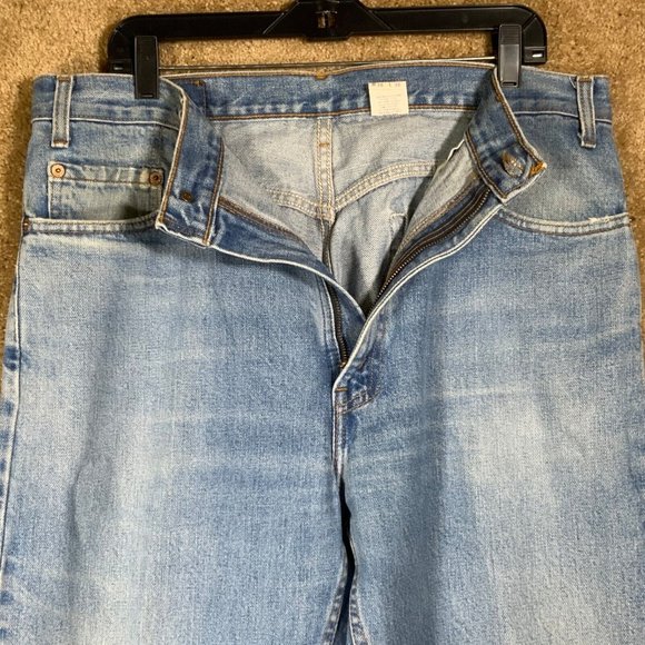Vintage LEVI’S Mens Jeans Sz 36x36 Straight Leg 505 Red Tab Faded Blue Denim - Picture 4 of 12